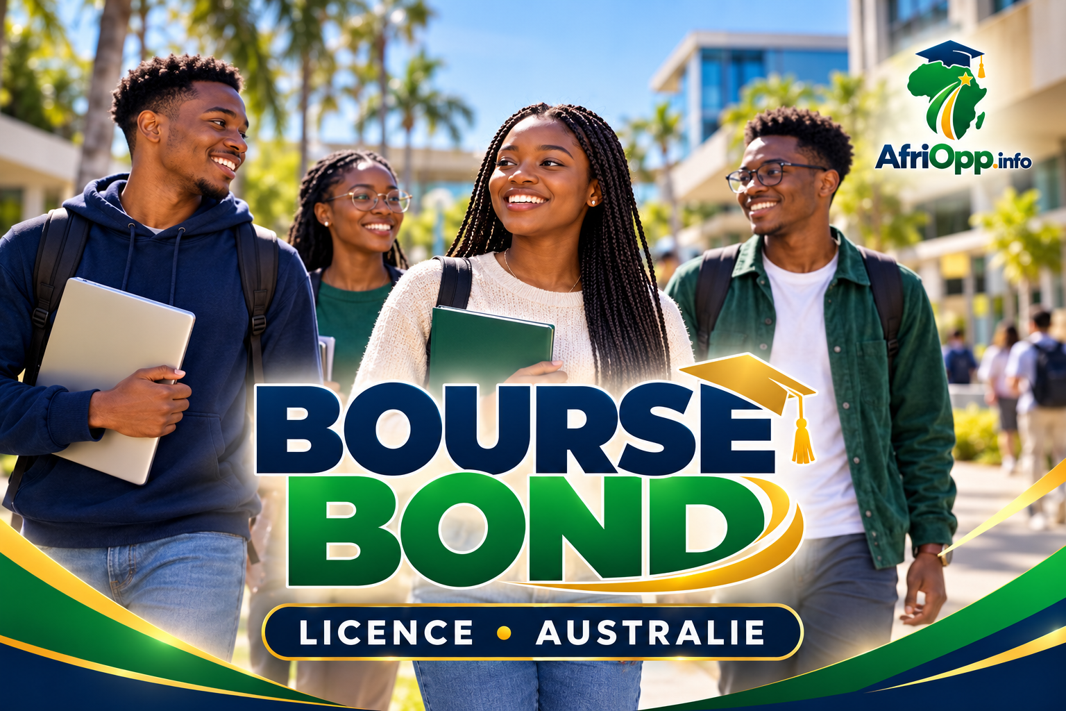 Bourse Bond 2027 : une réduction de 50 % pour une licence en Australie — illustration AfriOpp.info