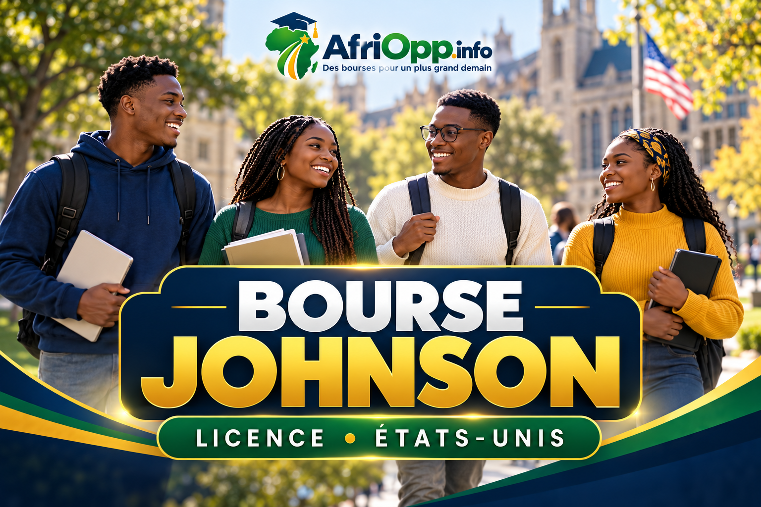 Bourse Johnson 2027 : une licence financée à Washington and Lee — illustration AfriOpp.info