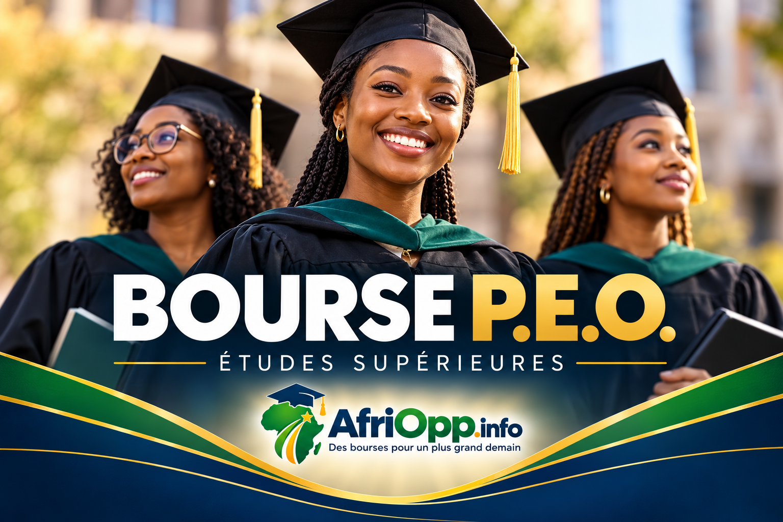 Bourse P.E.O. 2027–2028 : jusqu’à 12 500 dollars pour les étudiantes africaines — illustration AfriOpp.info