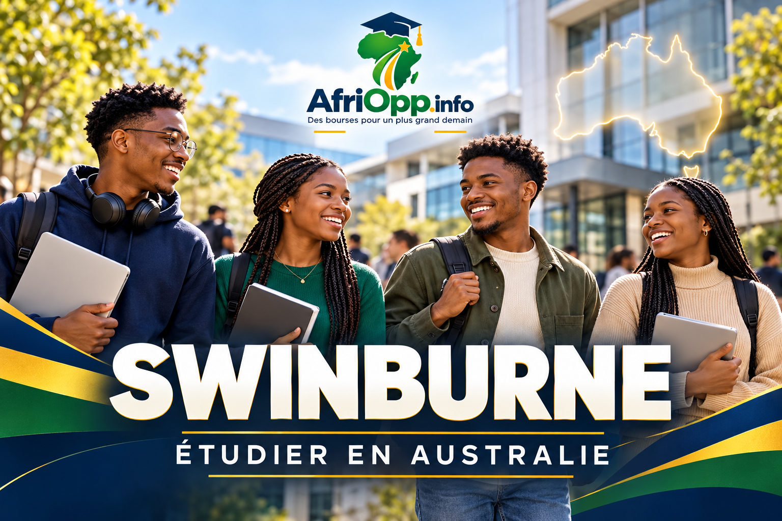 Bourse Swinburne 2027 : 20 % de réduction pour étudier en Australie — illustration AfriOpp.info