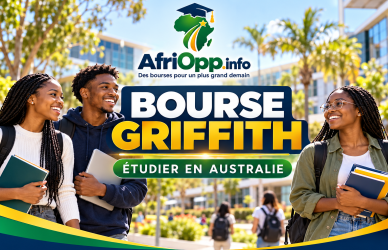 Bourse Griffith 2027 : 50 % des frais d’études en Australie — illustration AfriOpp.info