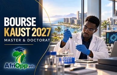 Bourse KAUST 2027 : chercheur en laboratoire, Master et Doctorat en Arabie saoudite, logo AfriOpp.info