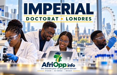 President’s PhD Imperial 2027 : un doctorat financé à Londres — illustration AfriOpp.info